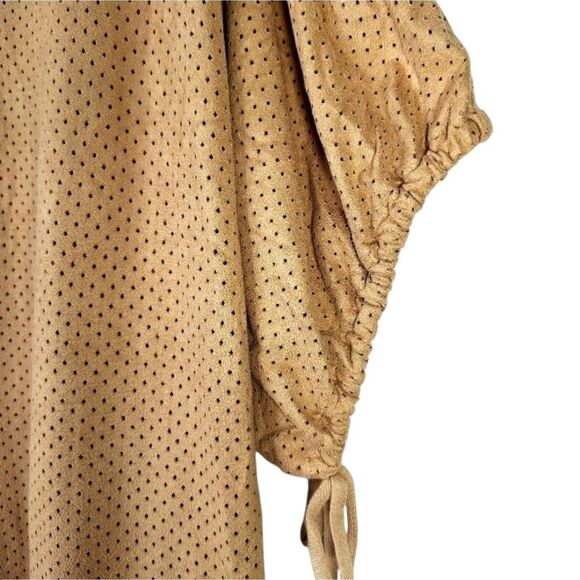 Zenergy by Chico's Tan Camel Faux Suede Tunic Top Batwing Perforated Plus Sz 2X - Picture 8 of 11